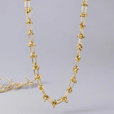 316L Stainless Steel Chains Statement Necklaces For Women Golden Texture Collar