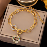316L Stainless Steel Charm Bracelet Devil's Eye Vintage Punk Jewelry