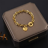 Women's 316L Stainless Steel Charm Bracelet Snake Clover Waterproof