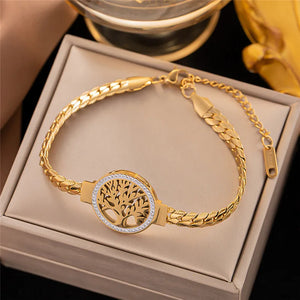 316L Stainless Steel Life Tree Chain Bracelet