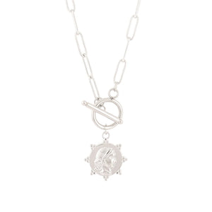 Vintage Coin Pendant Necklace for Women Thick Chain Choker