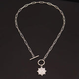 Vintage Coin Pendant Necklace for Women Thick Chain Choker