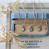 Stainless Steel Choker Necklace with Stone Pendant