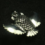 316L Stainless Steel Owl Red Stone Eye Pendant