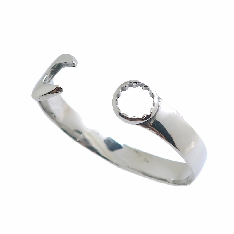 316L Stainless Steel Polishing Spanner Bangle Bracelet