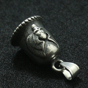 316L Stainless Steel Punk Eagle Wing Skull Pendant