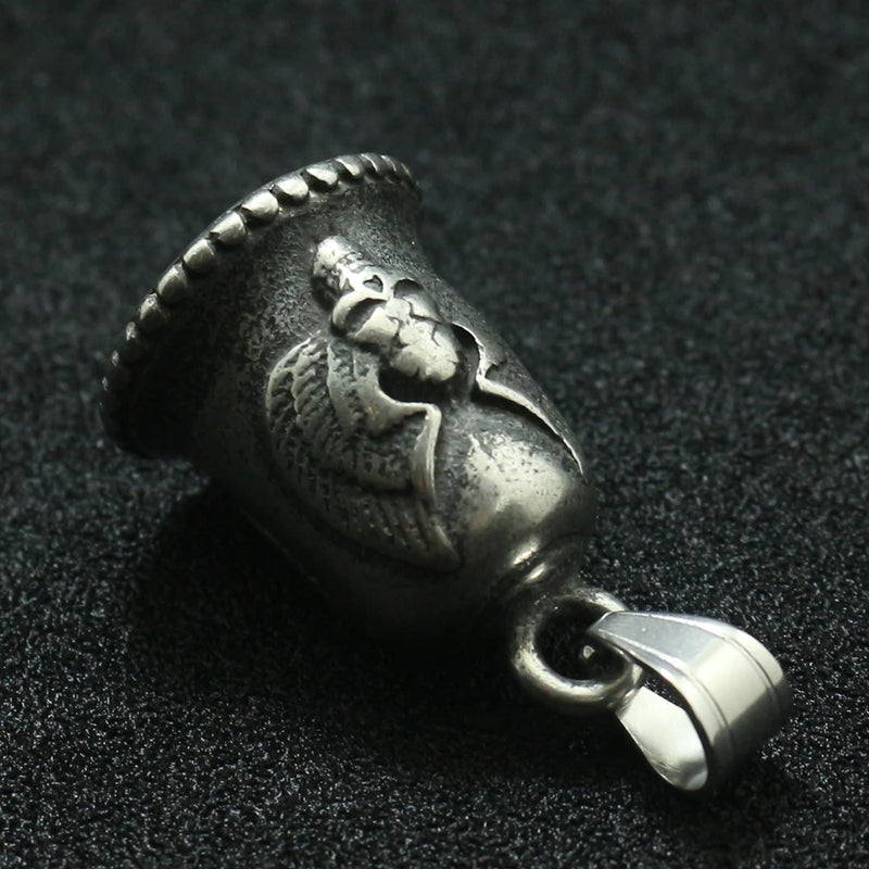 316L Stainless Steel Punk Eagle Wing Skull Pendant