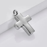 316L Stainless Steel Cross Memorial Urn Necklace Religious Cremation Ashes