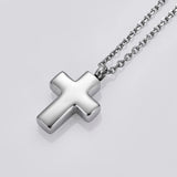 316L Stainless Steel Cross Memorial Urn Necklace Religious Cremation Ashes