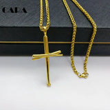 316L Stainless Steel Cross Necklace Iced Out Bling Bling Mens Hip Hop Jewelry