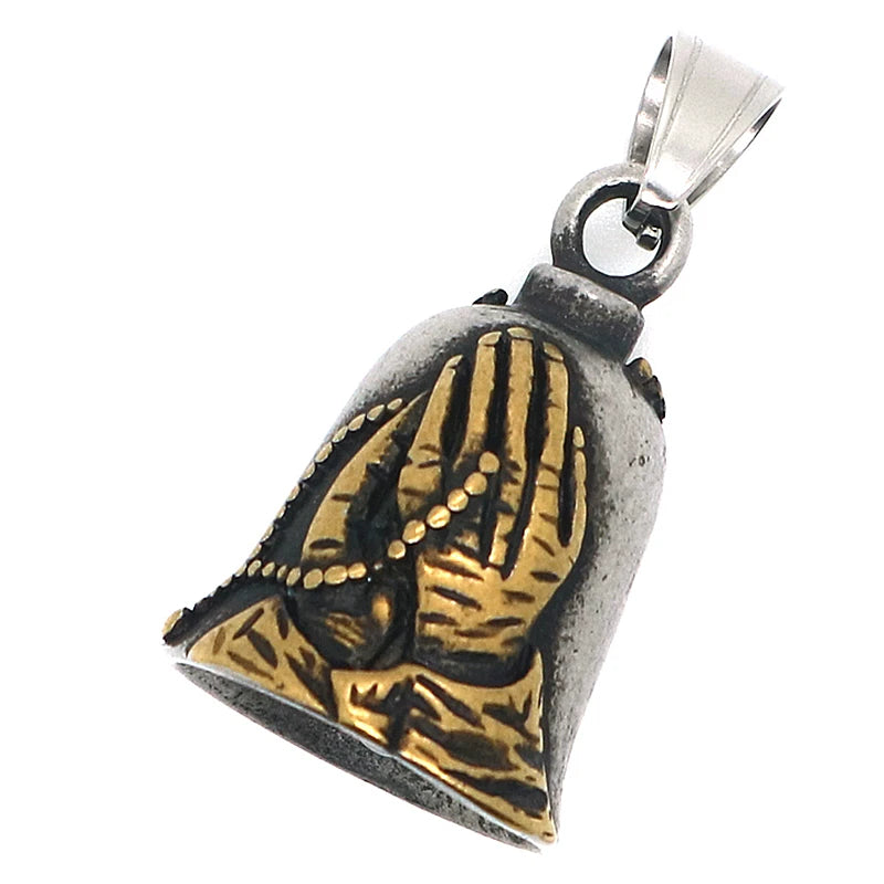 316L Stainless Steel Cross Pray Bell Pendant