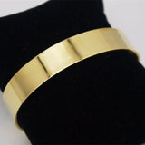 316L Stainless Steel Cuff Bangle Laser Logo Opened Bracelet for Women
