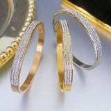 316L Stainless Steel Cuff Bracelet Women Cubic Zirconia