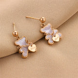 316L Stainless Steel Little Bear Earrings Sweet Romantic Ear Jewelry