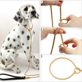 316L Stainless Steel Dog Collar and Leash Cuban Link Dog Chain Necklace