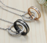 316L Stainless Steel Double Circle Love Choker Necklace