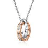 316L Stainless Steel Double Circle Love Choker Necklace