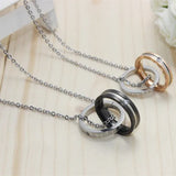 316L Stainless Steel Double Circle Love Choker Necklace