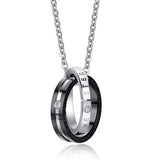 316L Stainless Steel Double Circle Love Choker Necklace