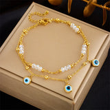 316L Stainless Steel Double Layer Anklet for Women - Non-fading Jewelry
