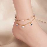 316L Stainless Steel Double Layer Anklet for Women - Non-fading Jewelry