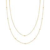 316L Stainless Steel Double Layer Small Bead Snake Bone Chain Necklace for Women