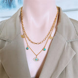 316L Stainless Steel Double layer Collar Chain Necklace