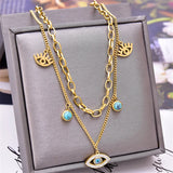 316L Stainless Steel Double layer Collar Chain Necklace