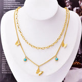 316L Stainless Steel Double layer Collar Chain Necklace