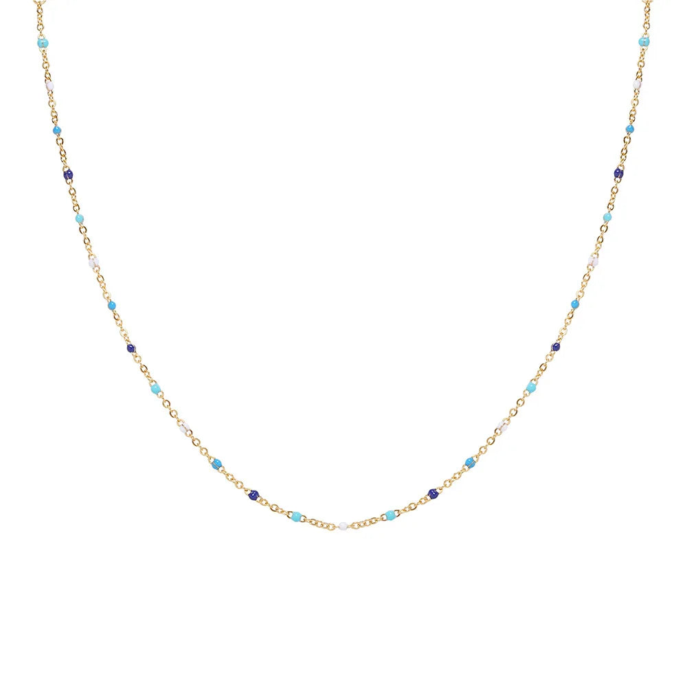 316L Stainless Steel Drip Gradient Chain Necklace For Women