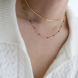 316L Stainless Steel Drip Gradient Chain Necklace For Women