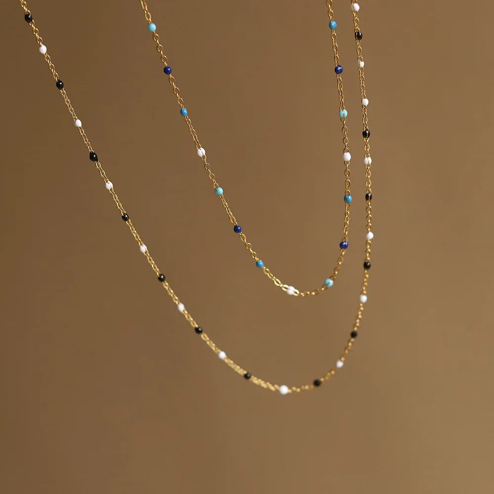 316L Stainless Steel Drip Gradient Chain Necklace For Women