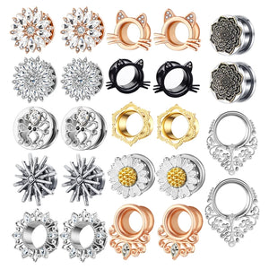 316L Stainless Steel Ear Plugs Tunnels Ear Piercings Saddle Earring Gauge