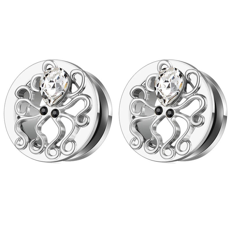 316L Stainless Steel Ear Plugs Tunnels Ear Piercings Saddle Earring Gauge
