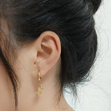 316L Stainless Steel Hoop Earrings with Leopard Heart Snake Pendant