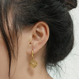 316L Stainless Steel Hoop Earrings with Leopard Heart Snake Pendant