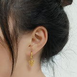 316L Stainless Steel Hoop Earrings with Leopard Heart Snake Pendant
