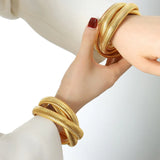 316L Stainless Steel Elastic Bracelets Bangles Bohemia Plated Multilayer Bangle