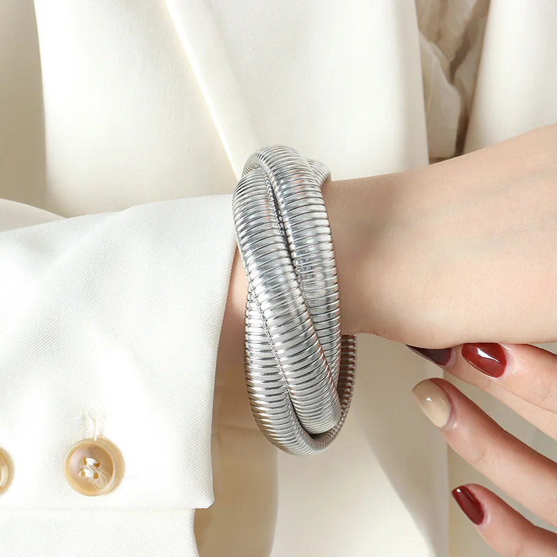 316L Stainless Steel Elastic Bracelets Bangles Bohemia Plated Multilayer Bangle