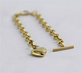 316L Stainless Steel Peach Heart Pendant Thick Chain Set