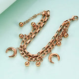 Moon Bead Double Layer Bracelet 316L Stainless Steel
