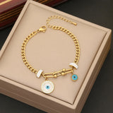 316L Stainless Steel Eyes Flower Charm Bracelet For Women