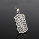 316L Stainless Steel Army Card Pendant Necklace Men