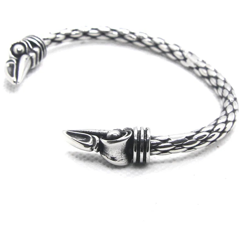 316L Stainless Steel Bangle Jewelry Bird Head Solid Punk Style Bracelet