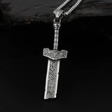 316L Stainless Steel Broken Sword Men's Necklace Pendant