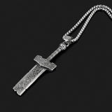 316L Stainless Steel Broken Sword Men's Necklace Pendant