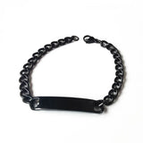 316L Steel Logo Chain Bracelet Engraved Bangle Party Jewelry