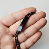 316L Steel Logo Chain Bracelet Engraved Bangle Party Jewelry