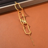 Double Layer Link Chain Bangle Bracelet Women Coloured Glaz