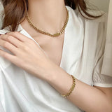 316L Stainless Steel High-End Chain Choker Necklace Bracelet